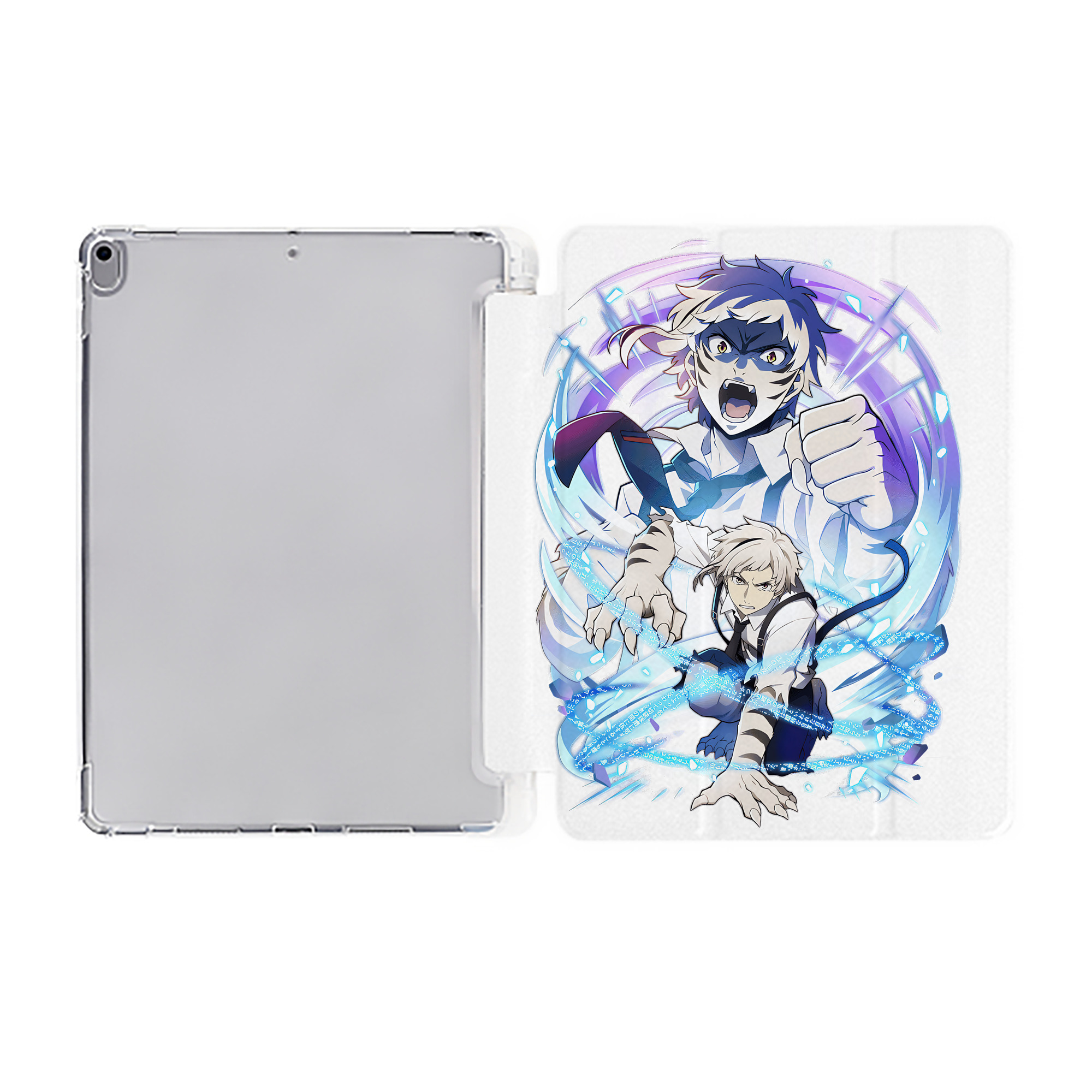 （画像用） 文豪ストレイドッグス Bungo Stray Dogs IPad ケース ペン収納付き 三つ折りスタンド PUレザー×シリコン 対応機種9.5/10.5/10.9インチ